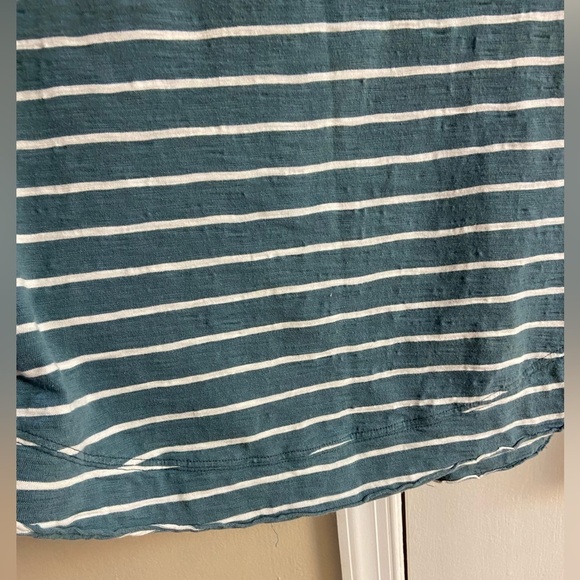 We the free crewneck top boxy fit striped dark teal oversized Small - Picture 4 of 7